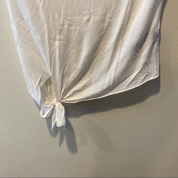 Diesel brand white asymmetrical hem teeshirt tee too with tie at bottom, size S - Picture 4 of 7